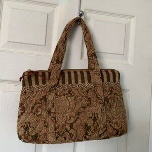 Jennifer Taylor tapestry brocade brown purse